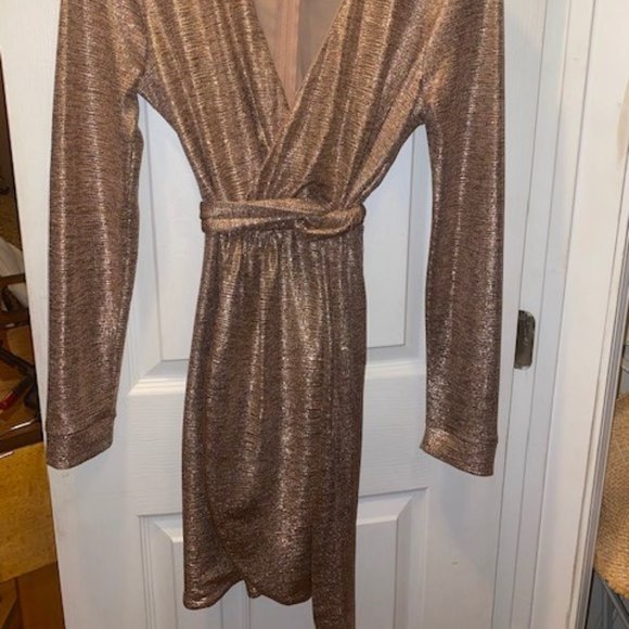 ROSE GOLD KIMONO-Style Cocktail Dress - Picture 3 of 6